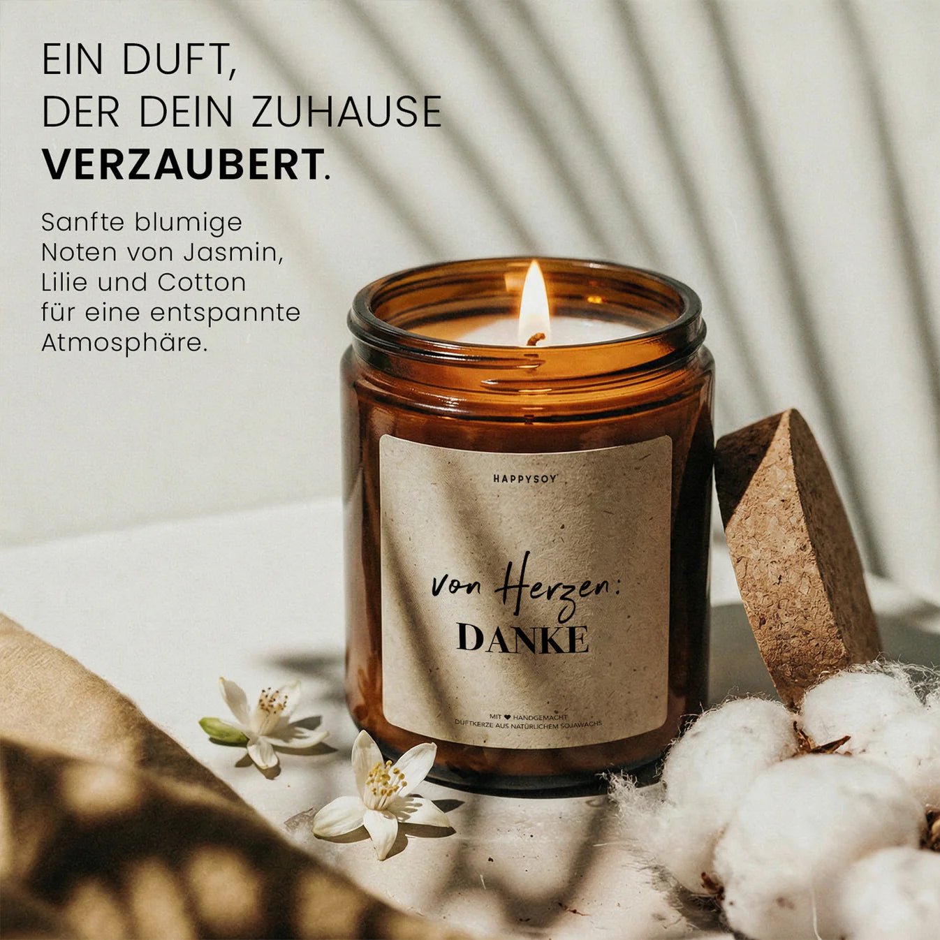 Duftkerze - von Herzen Danke