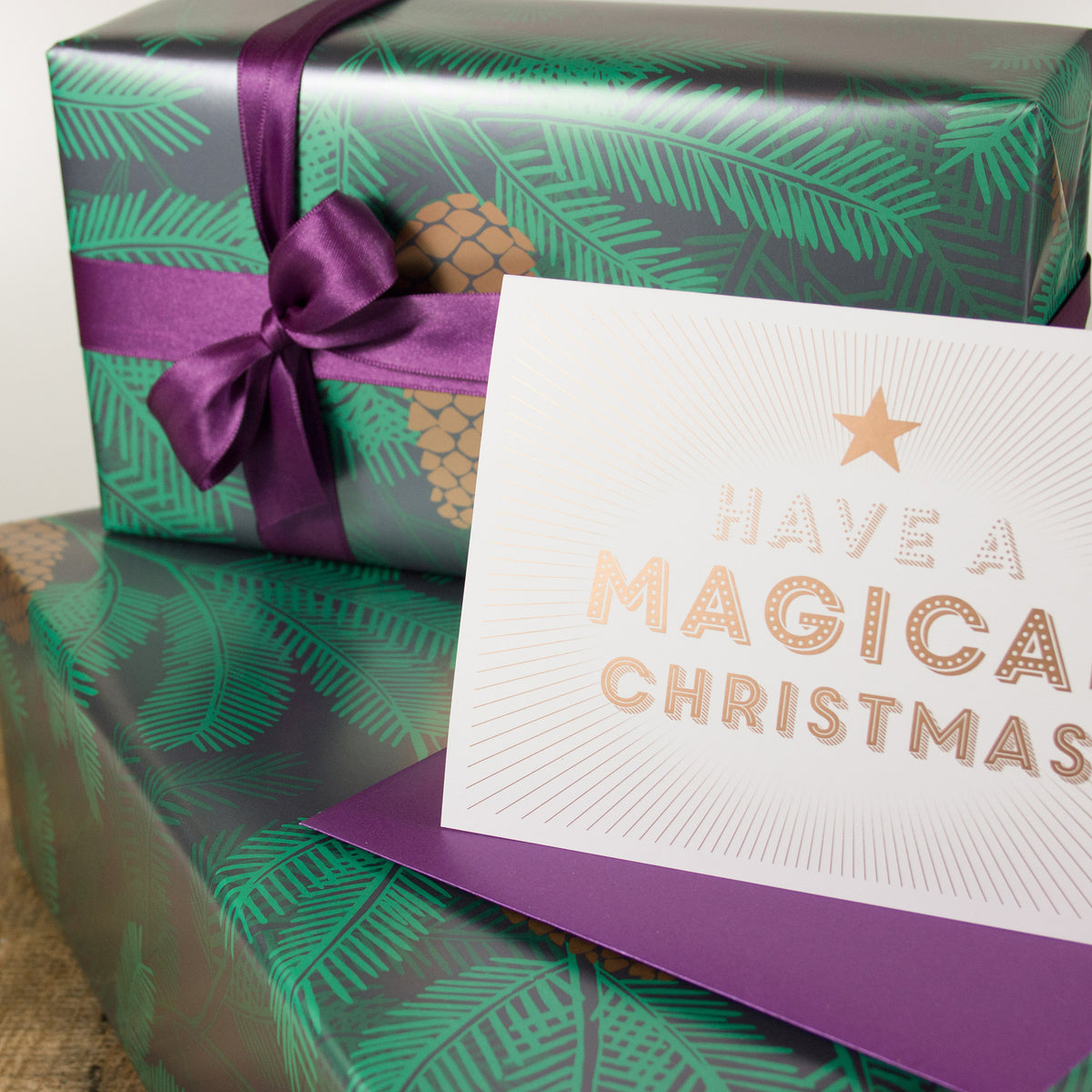 Klappkarte Magical Christmas - Umschlag Brombeer