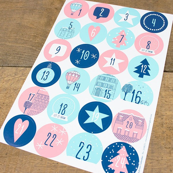 Aufkleber Adventskalender