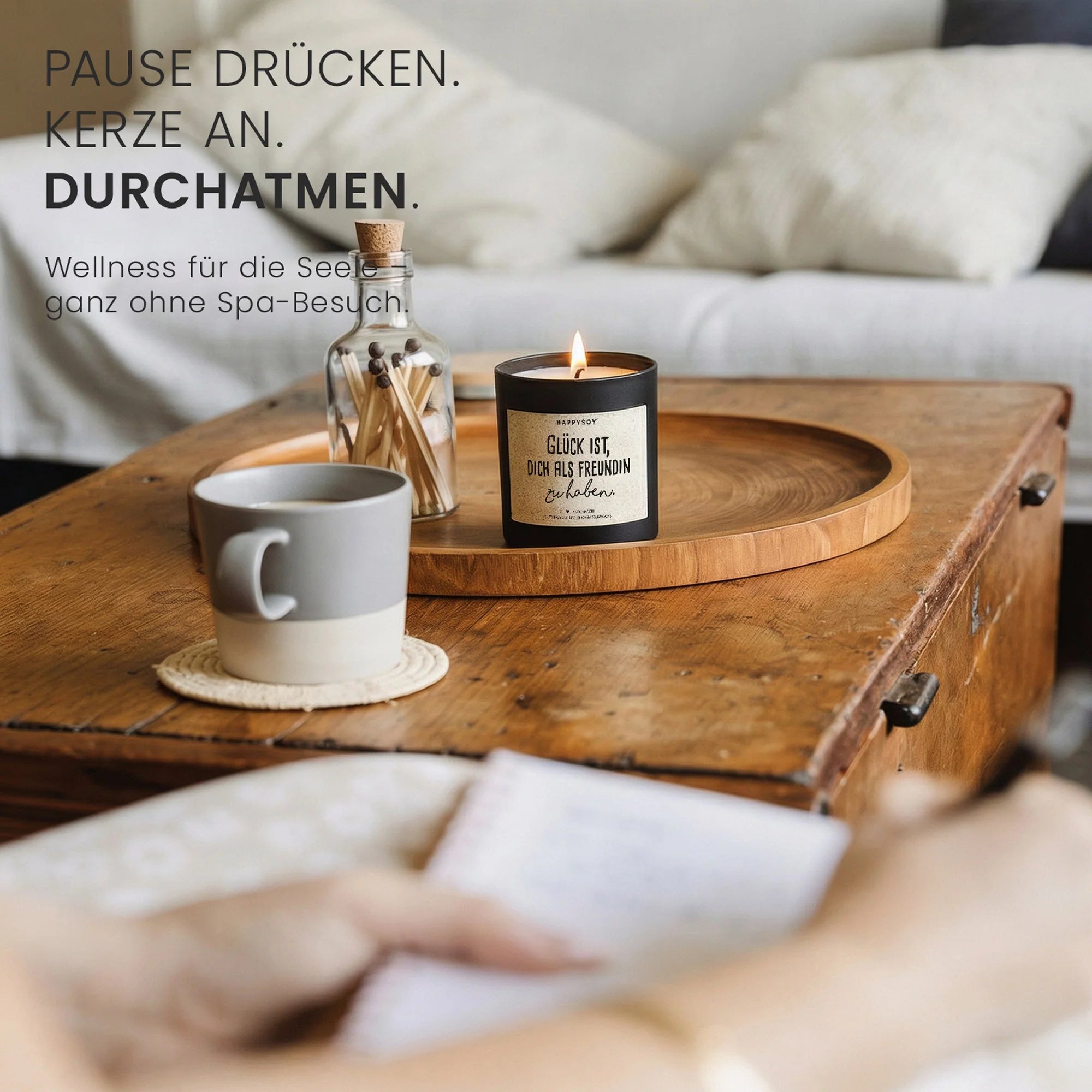Duftkerze - Glück ist, dich als Freundin zu haben.
