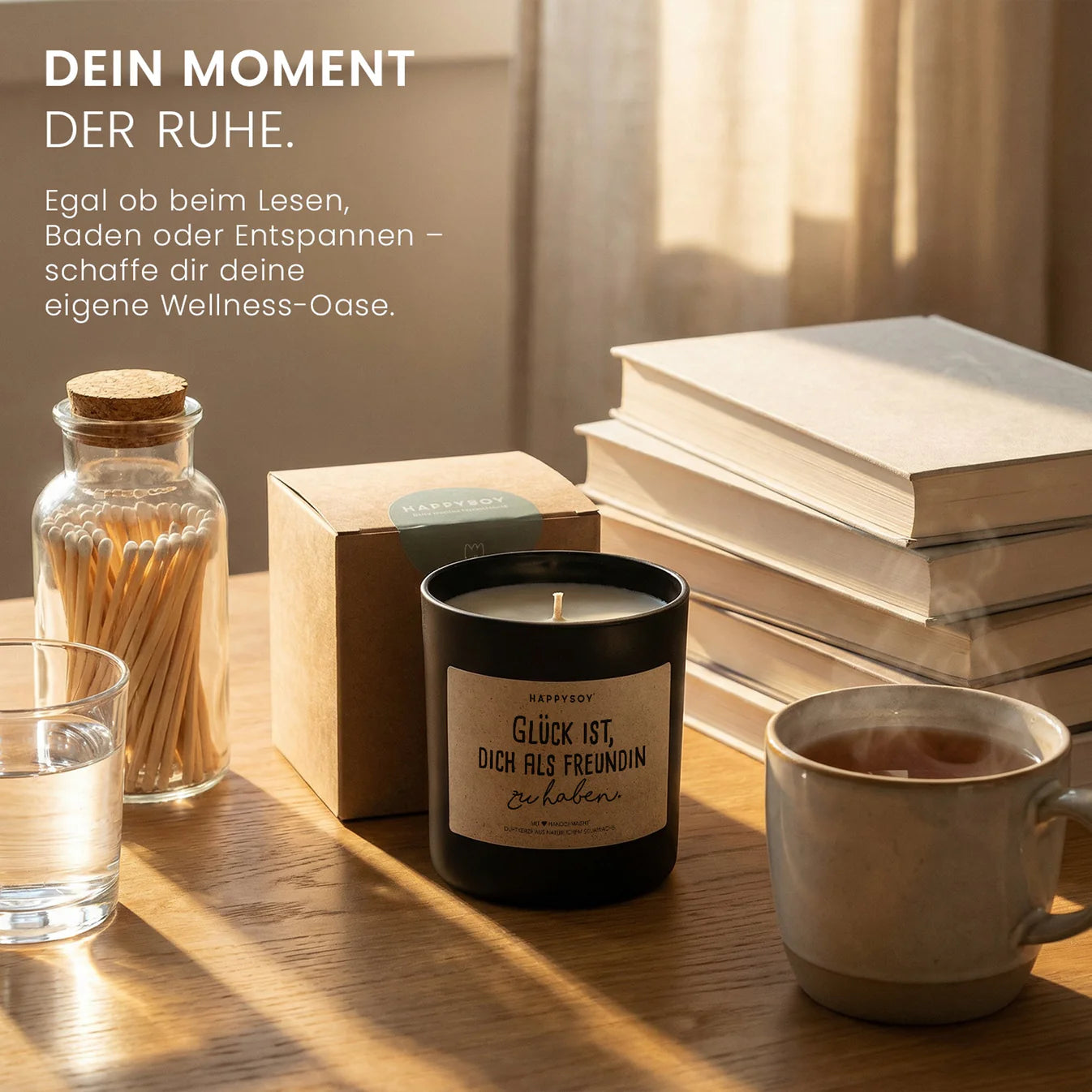Duftkerze - Glück ist, dich als Freundin zu haben.