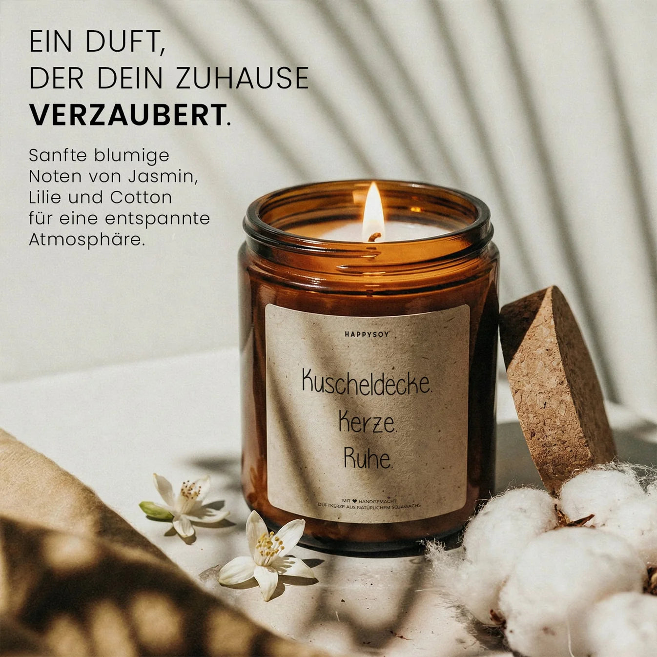 Duftkerze - Kuscheldecke. Kerze. Ruhe