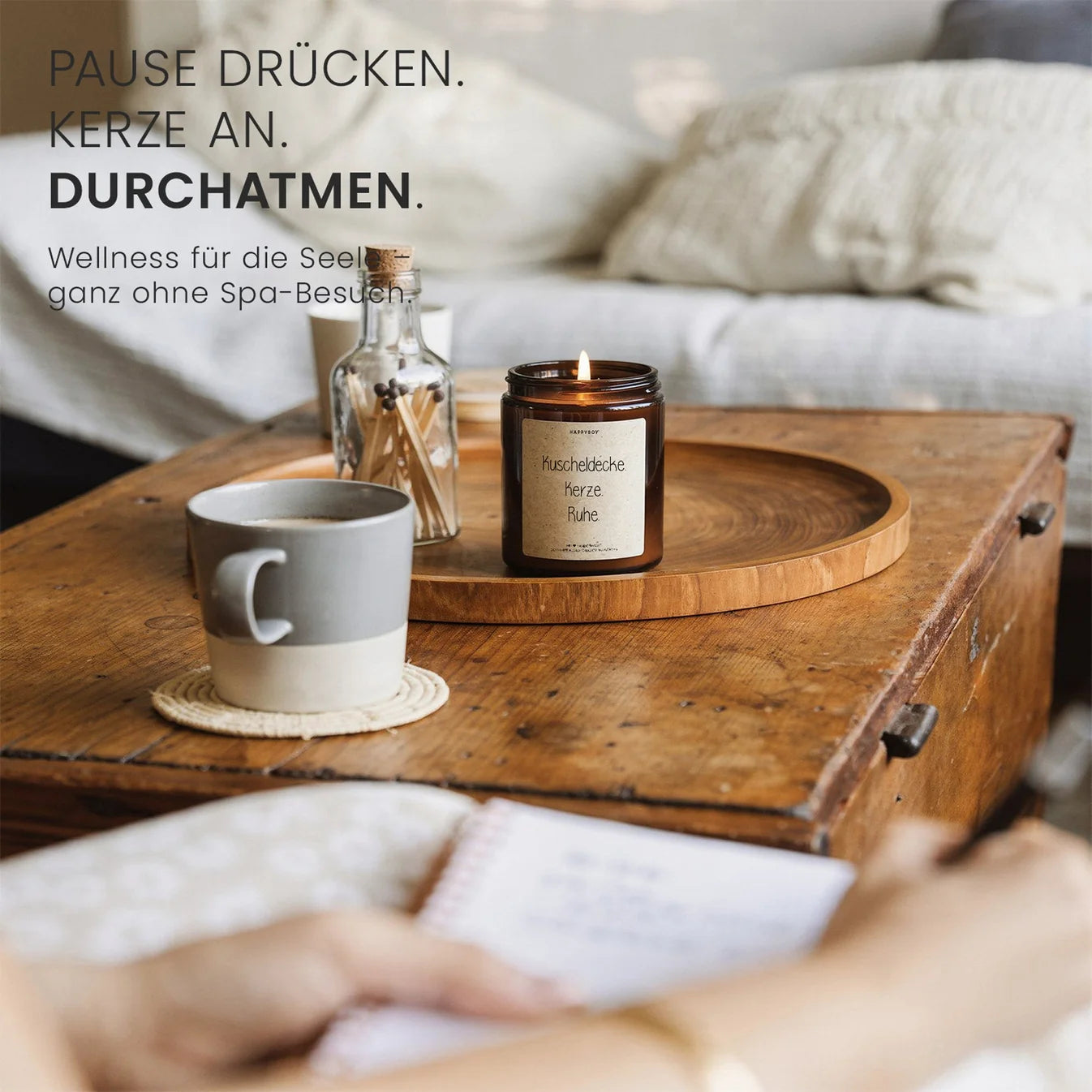 Duftkerze - Kuscheldecke. Kerze. Ruhe