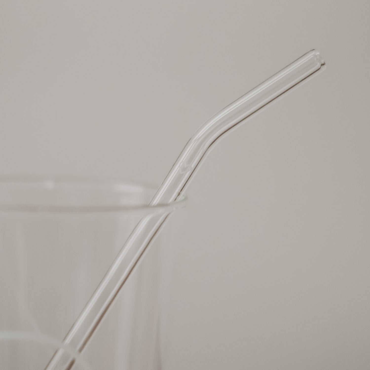 Strohhalme gebogen Herz transparent aus Glas im 4er Set