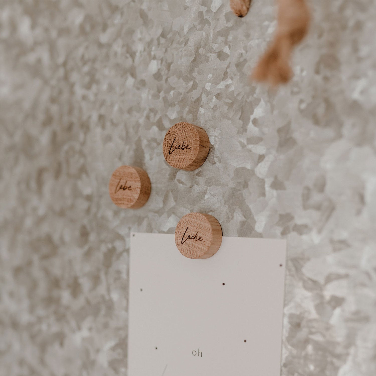 Lebe Liebe Lache Holzmagnet 3er Set