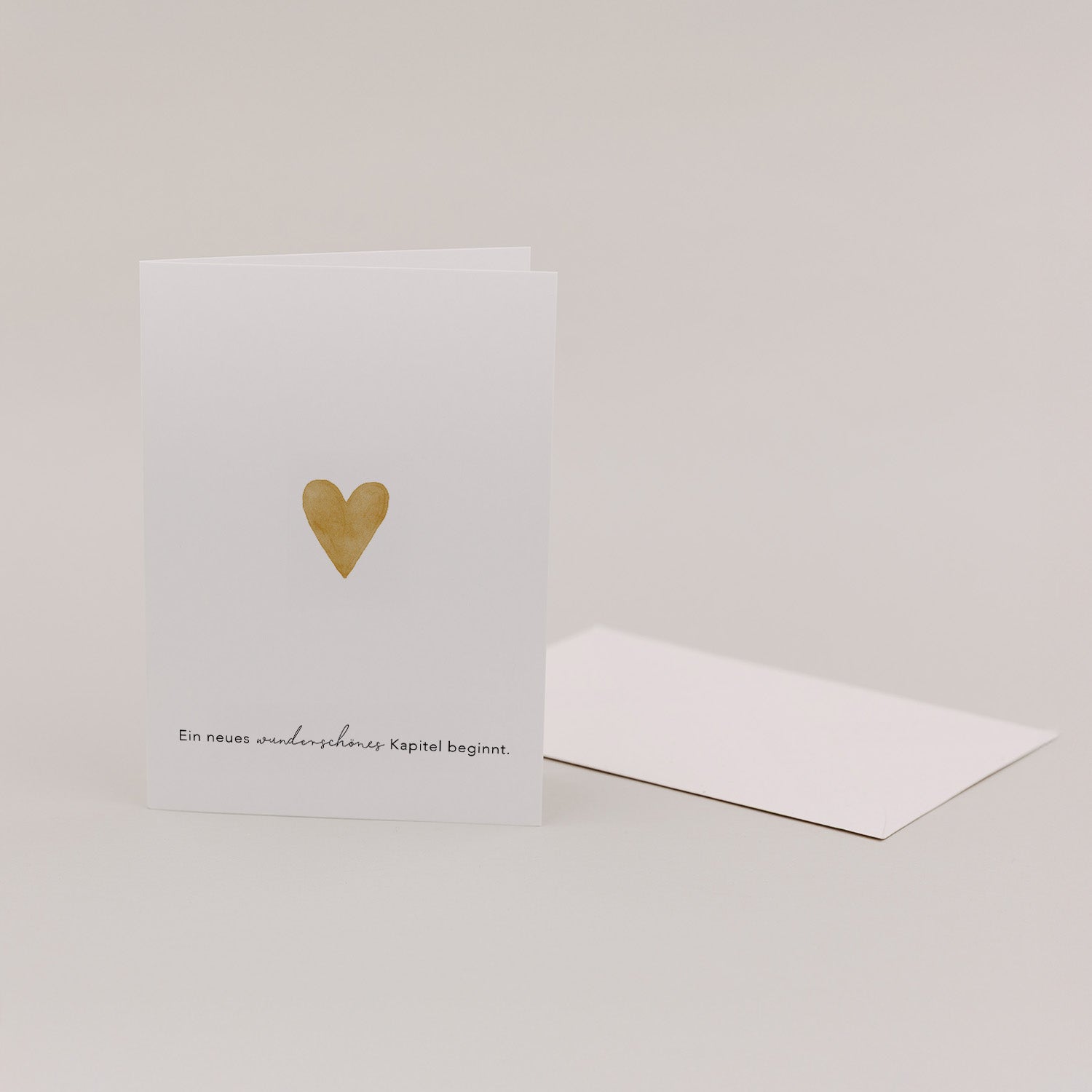 Klappkarte Herz Gold