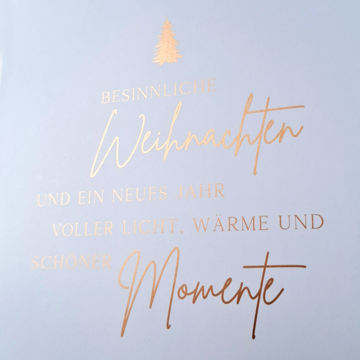 Klappkarte Besinnliche Weihnachten - Umschlag Salbeigrün
