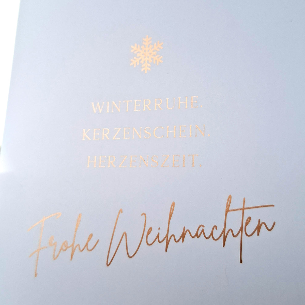 Klappkarte Winterruhe. Kerzenschein. Herzenszeit. - Umschlag Blau