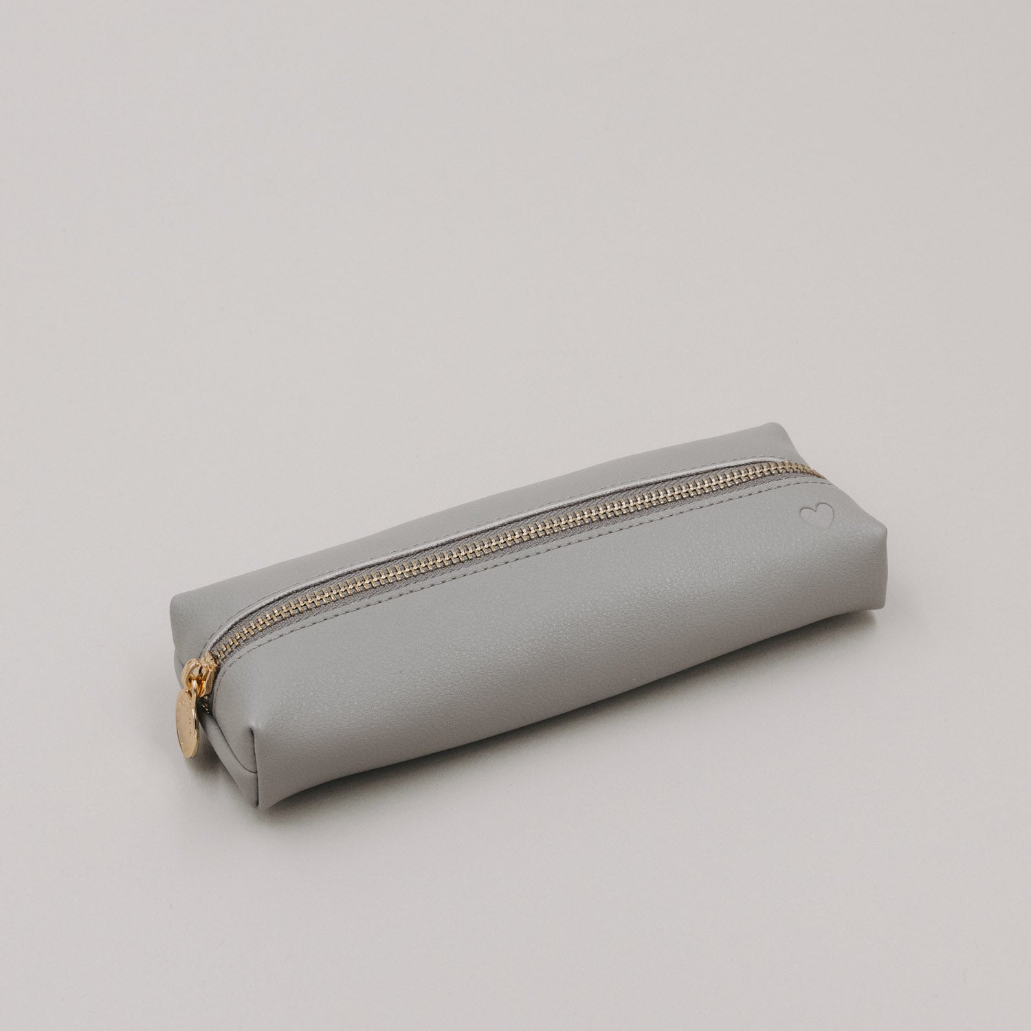 Federtasche Herz grau
