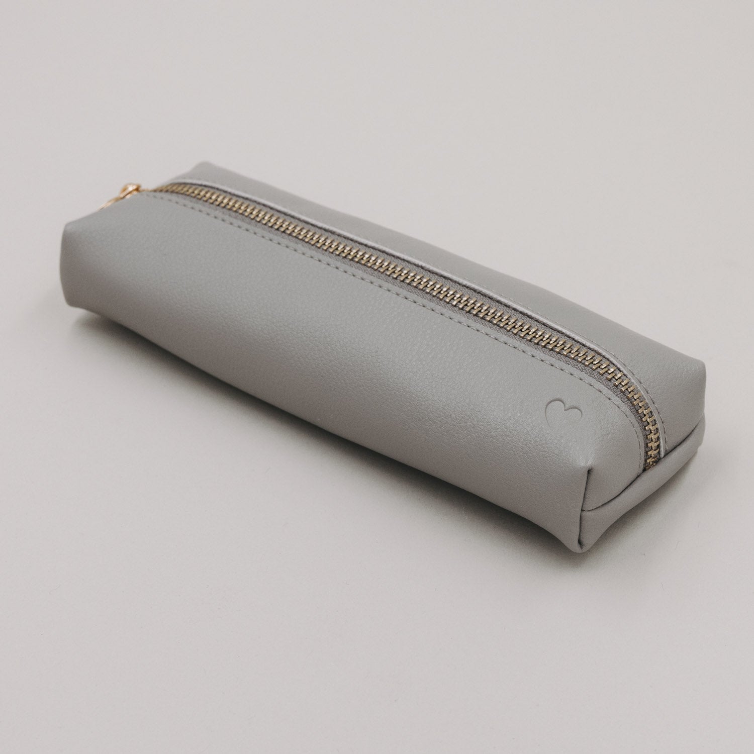 Federtasche Herz grau