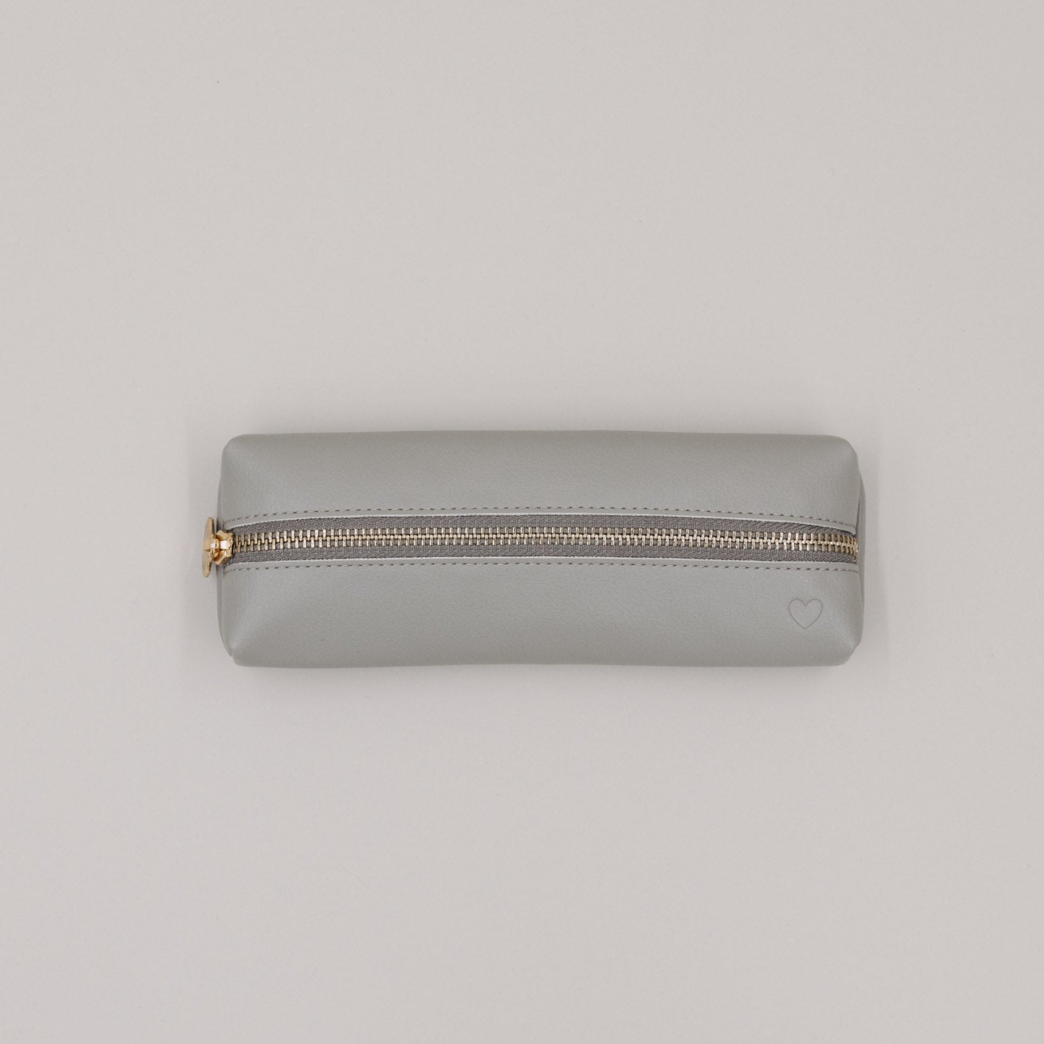 Federtasche Herz grau