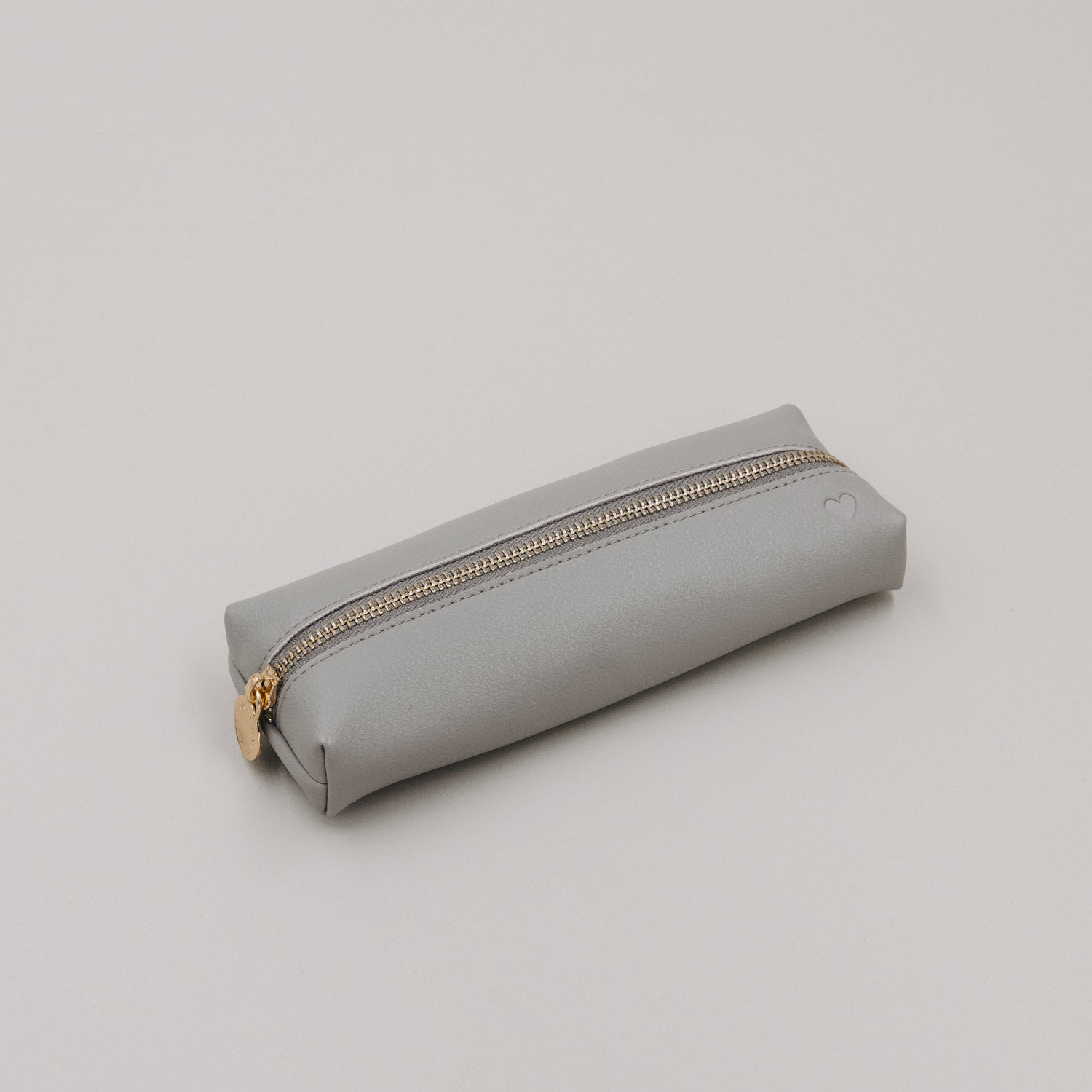 Federtasche Herz grau