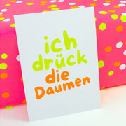 Postkarte ich drück die Daumen