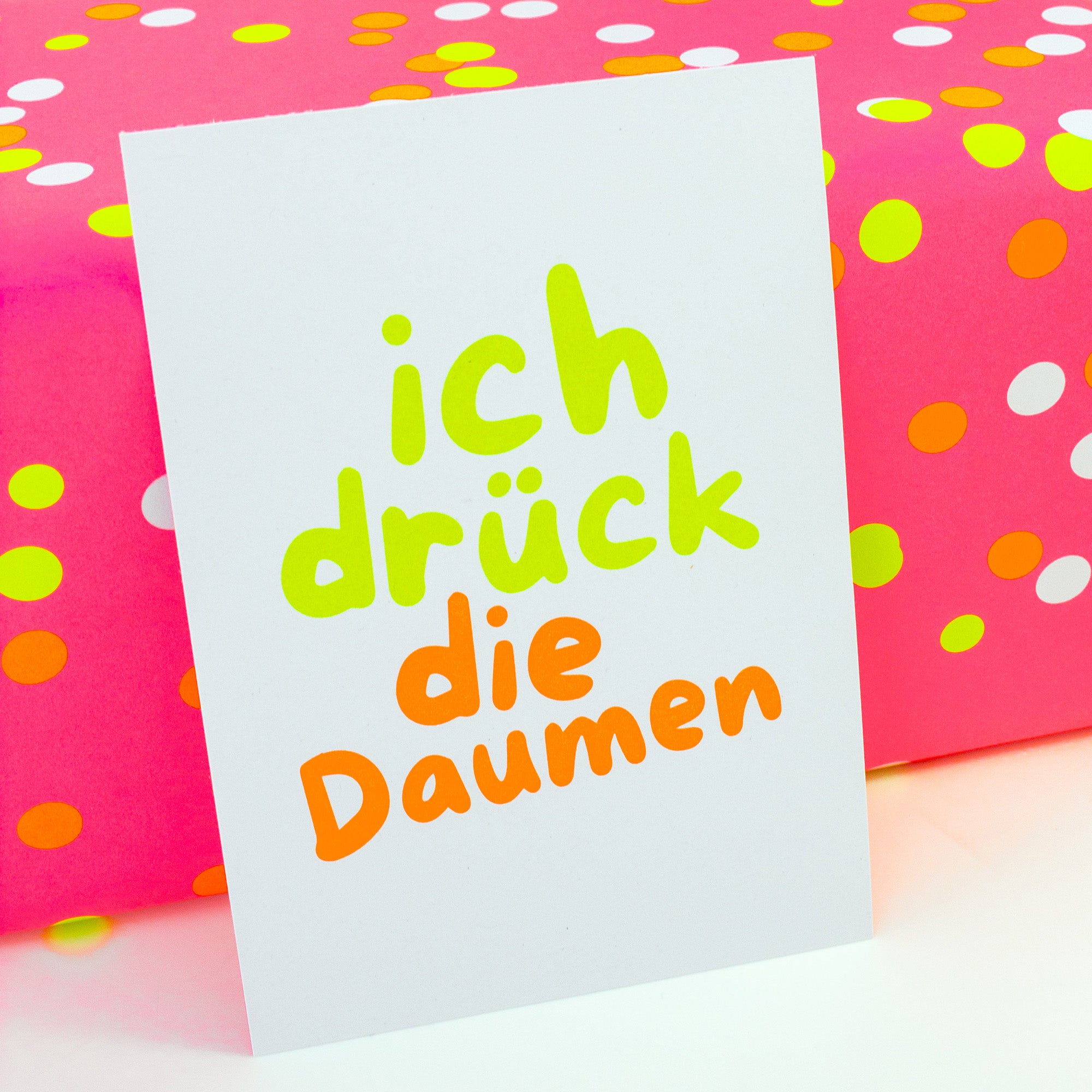 Postkarte ich drück die Daumen