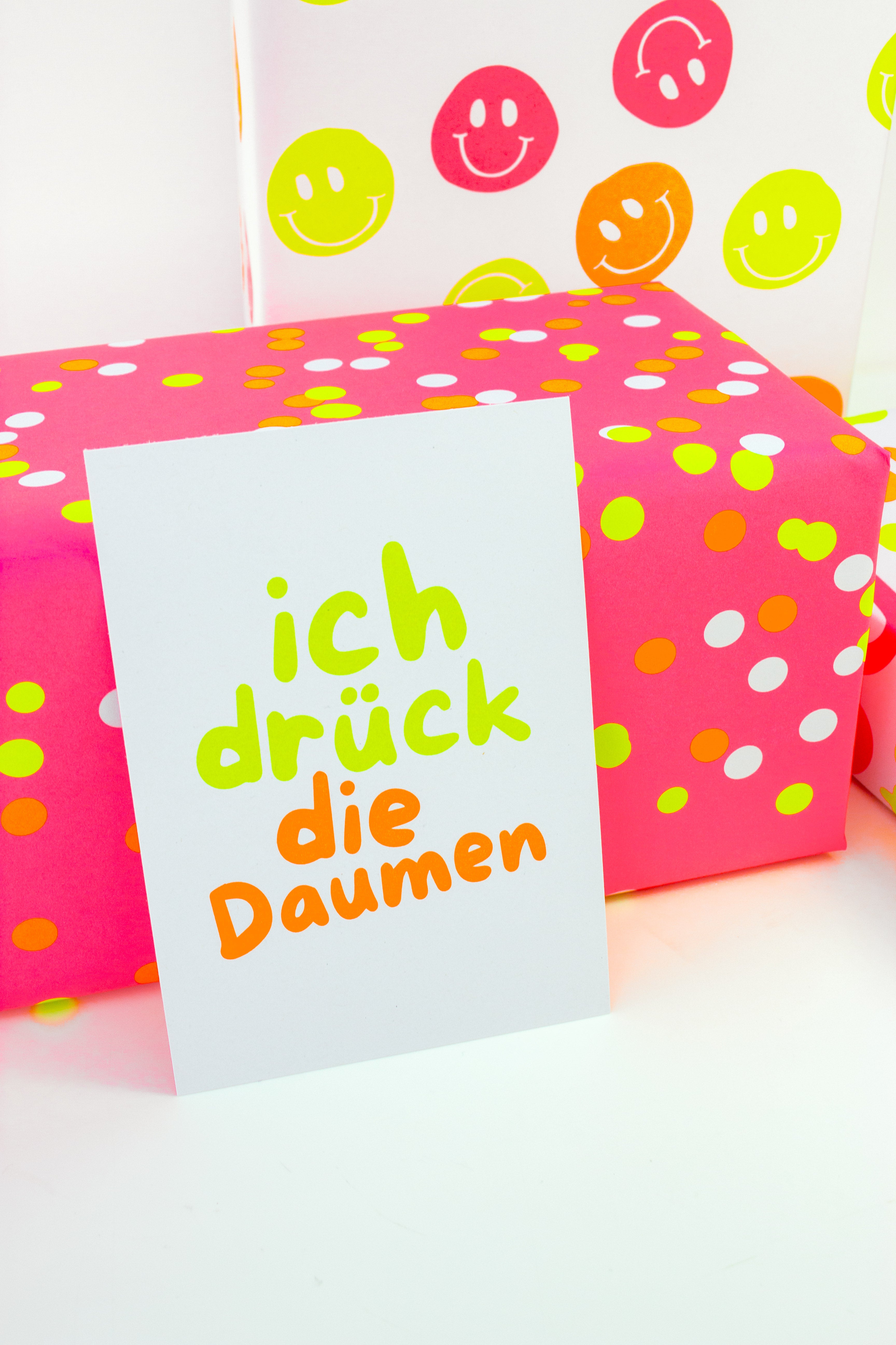 Postkarte ich drück die Daumen