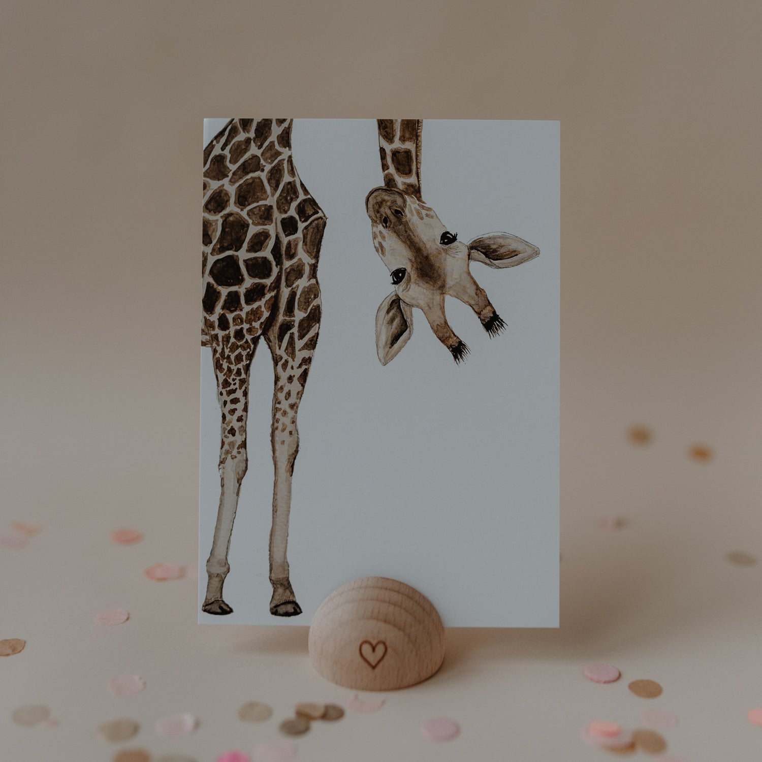 Aquarellkarte Giraffe