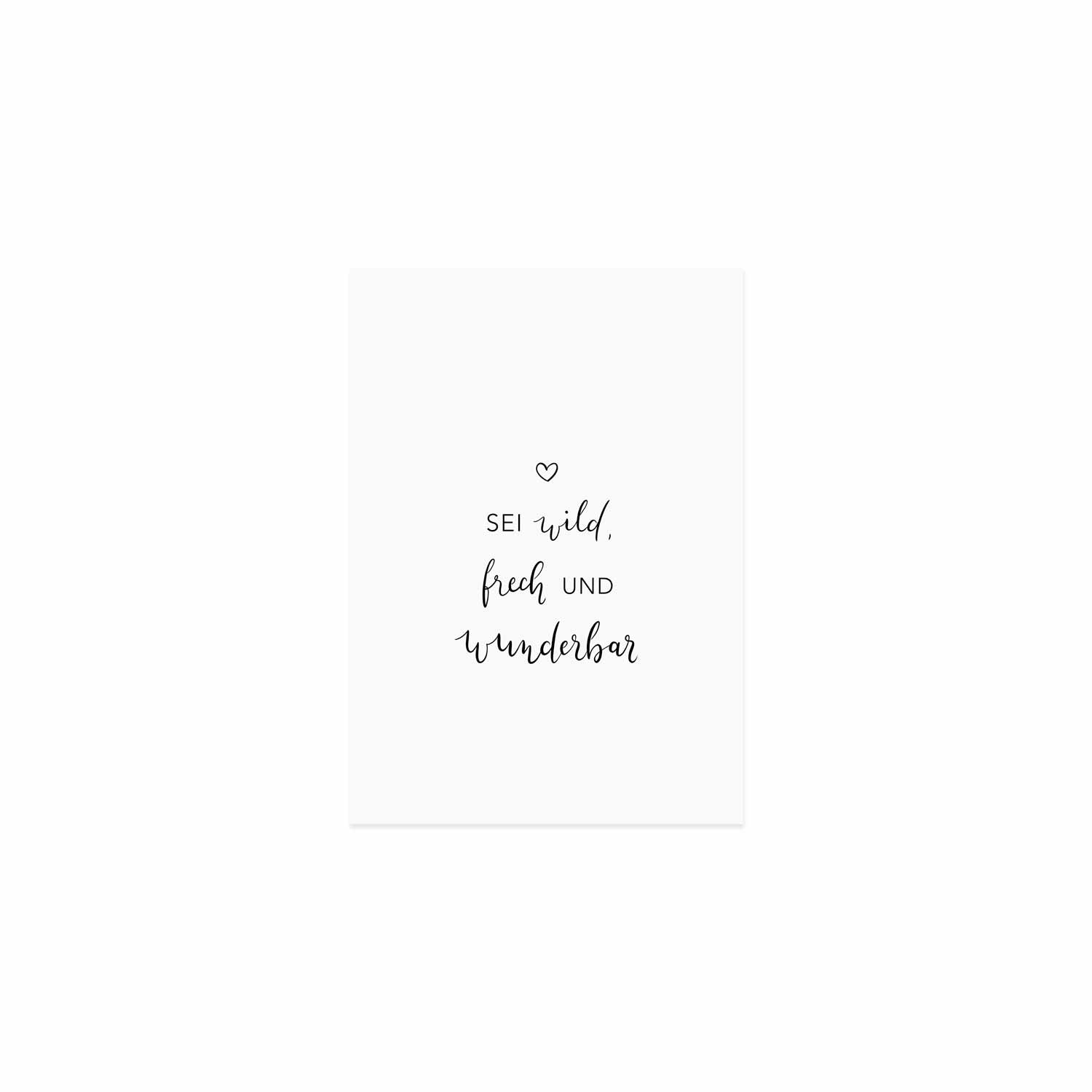 Spruchkarte Wild und frech