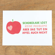 Postkarte Schokolade löst keine Probleme