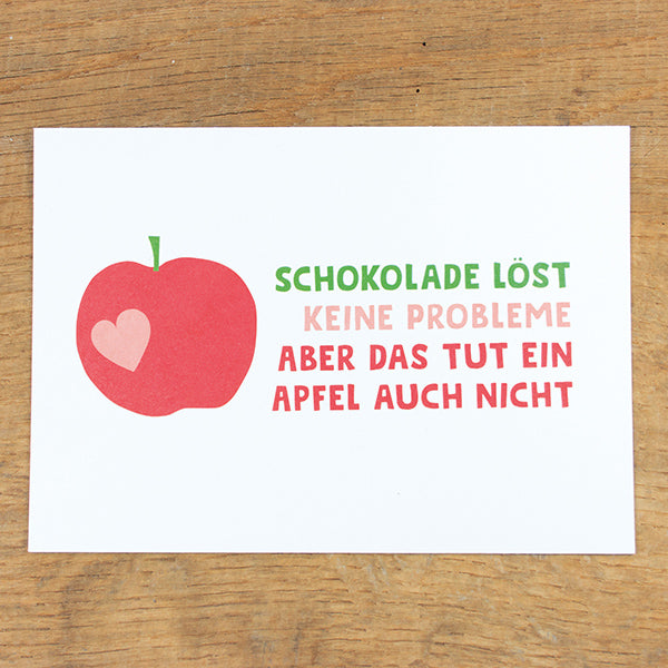 Postkarte Schokolade löst keine Probleme