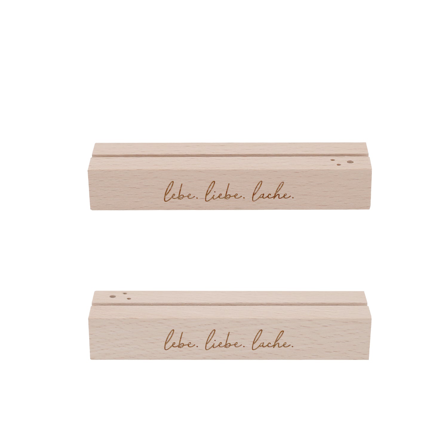 Karten- und Blumenhalter 2er Set - 12 cm Lebe Liebe Lache